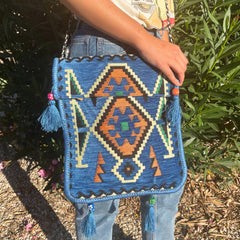 Sky Blue Kilim Messenger Festival Bag product image 6