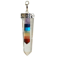 Crystal - 7 Chakra Bounded Thin Point Flat Pendant product image 2