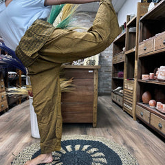 Yoga and Festival Pants - Thai Fisherman Mandala Mantra on Orange product image 6