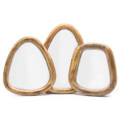 Set of 3 Pebble Shaped Mirrors - Dark Brown Finish product image 3