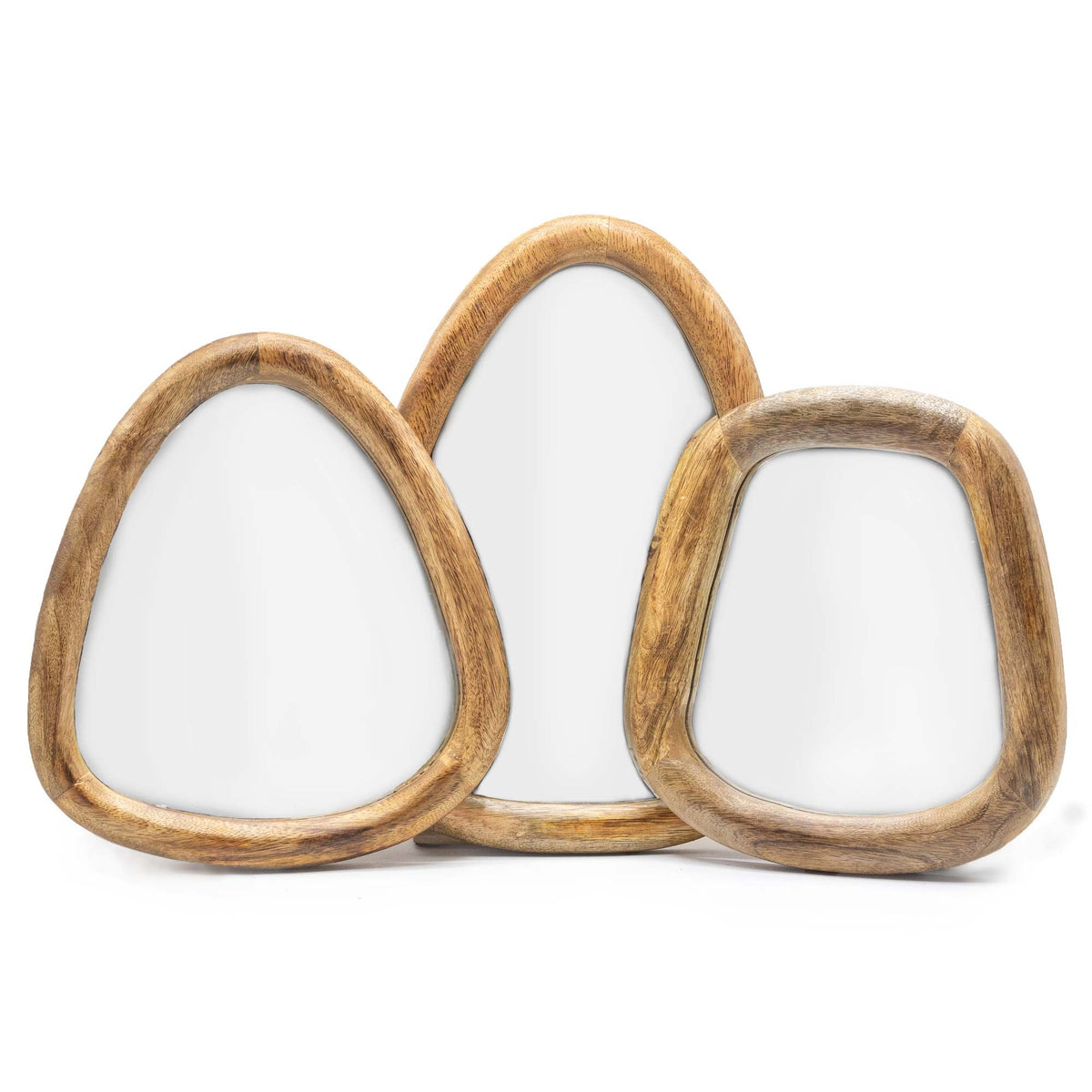 Set of 3 Pebble Shaped Mirrors - Dark Brown Finish product image 3