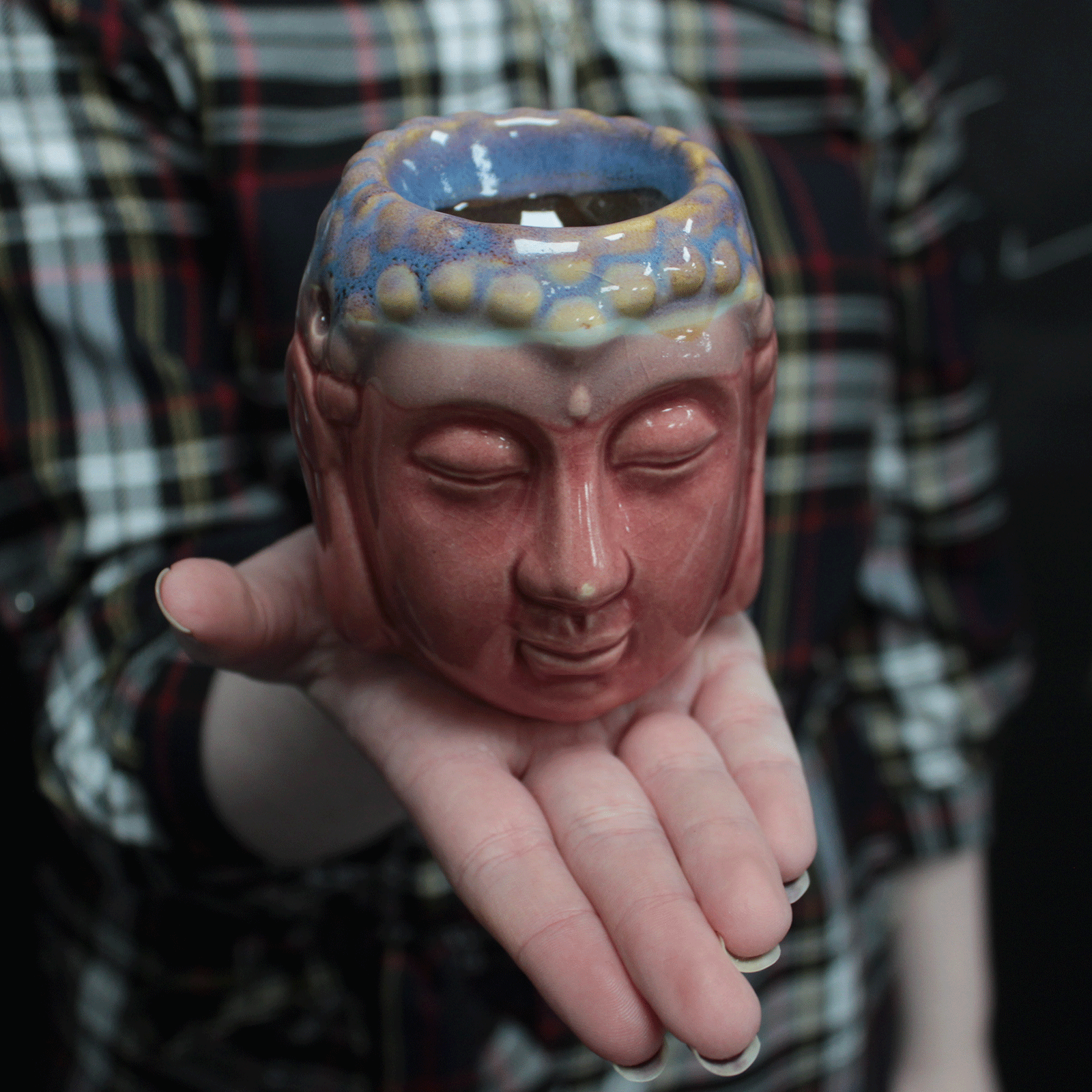 Buddha Oil Burner - Rose & Teal product image