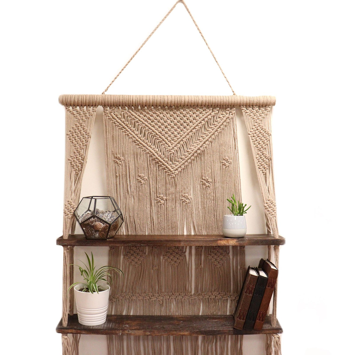 Brown Macrame Hanging Shelves - Brown product image 4