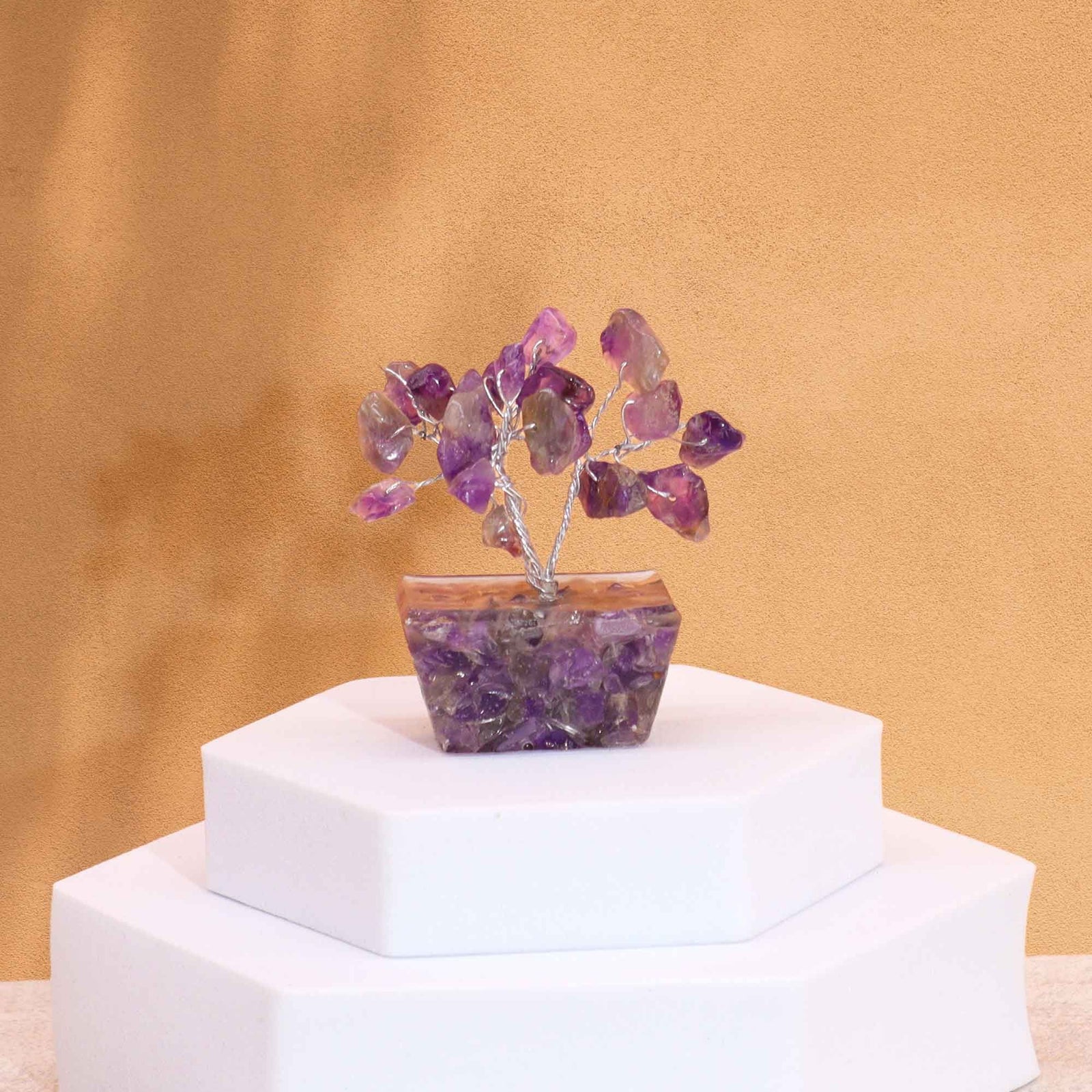 Mini Gemstone Tree On Orgonite Base - Amethyst (15 stones) product image
