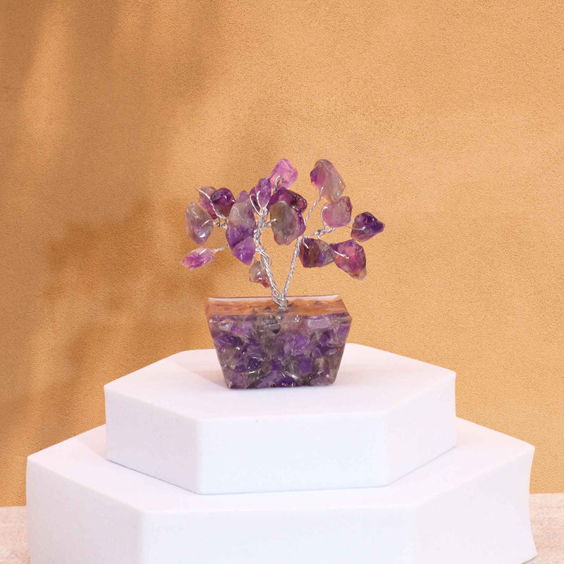 Mini Gemstone Tree On Orgonite Base - Amethyst (15 stones) product image