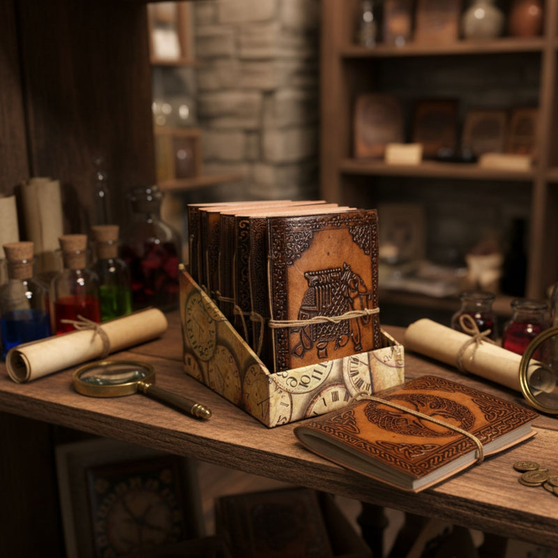 Assorted Esoteric Leather Notebooks - 15x11.5 cm product image