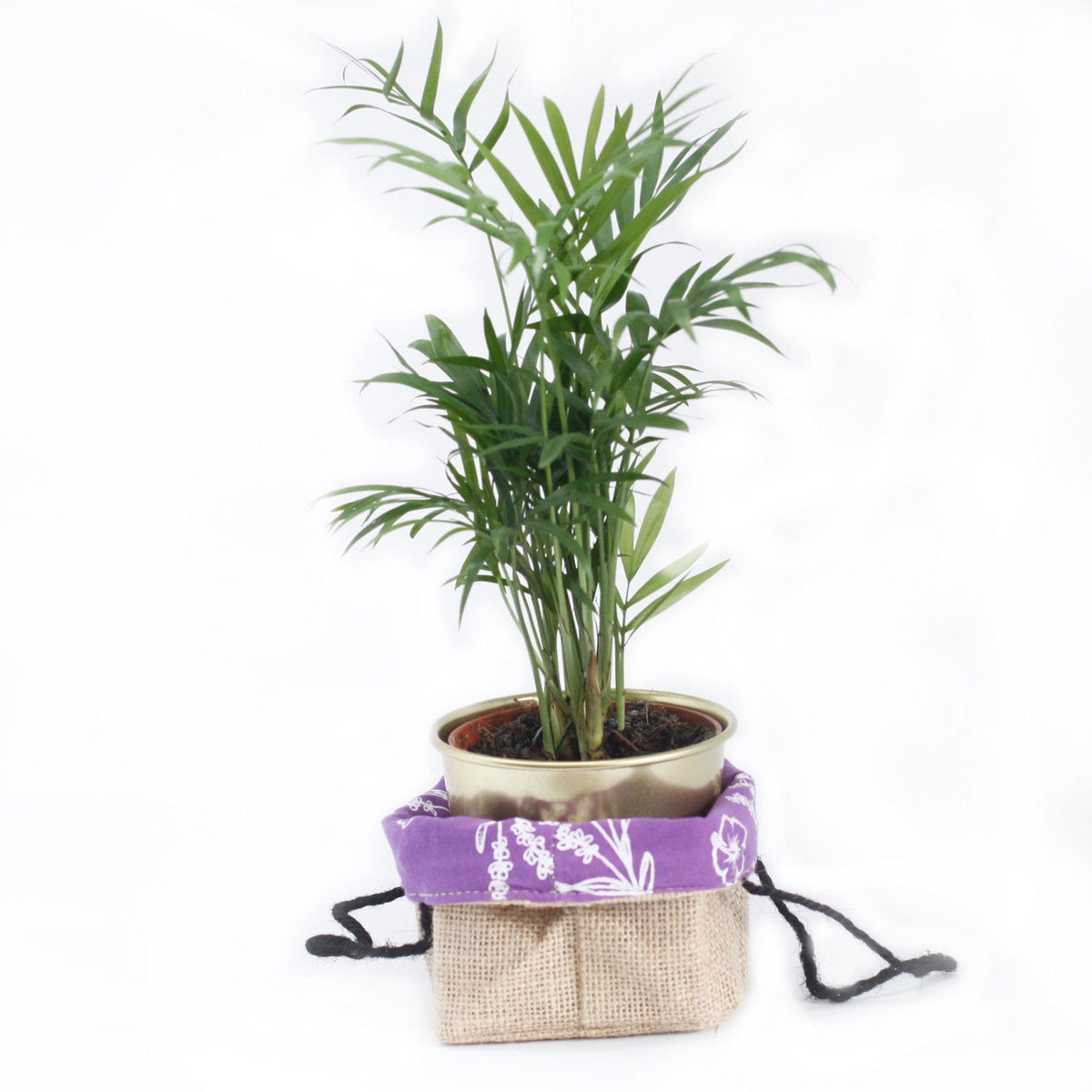 Natural Jute Cotton Gift Bag - Lavender Lining - Medium - product image 2