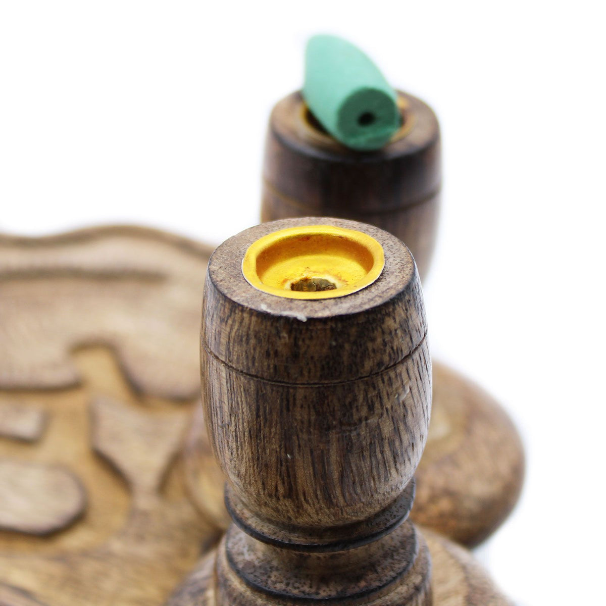 Sm Mango Wood Backflow Burner - Hamsa product image 3