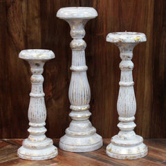 Large Candle Stand - White Gold product image 5