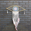 Protection Dream Catcher - Lrg Macrame Eye Blue/ White/Pink product image