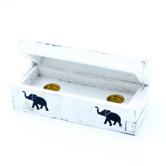 White Washed Incense Holder - Cone Smoke Box 15 cm product image