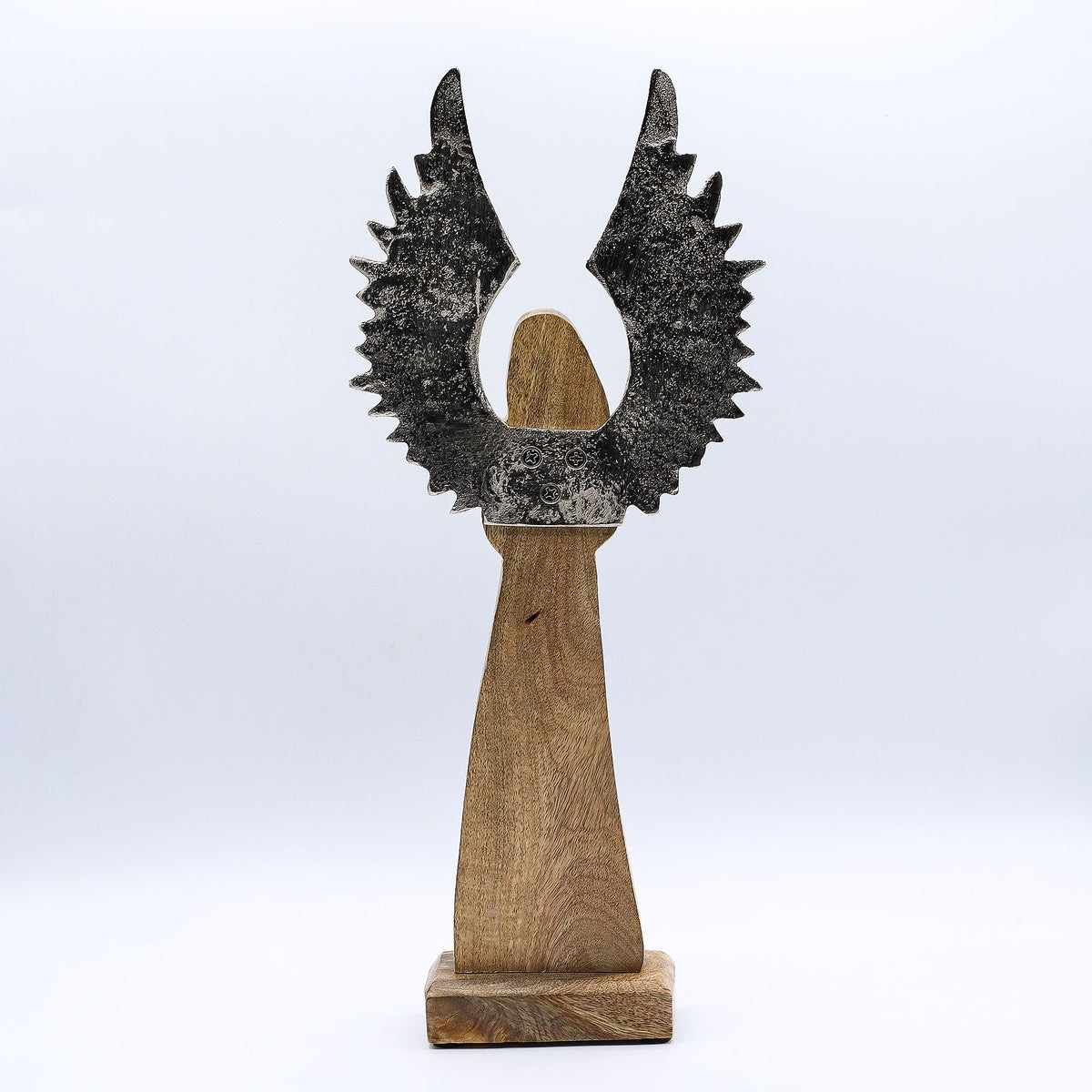 Large Mango Wood Gardian Angel Metal Wings & Enamel Detail product image 4