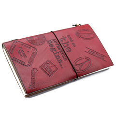 Handmade Leather Journal- The Adventure Begins - Red - (80 pages) product image 4