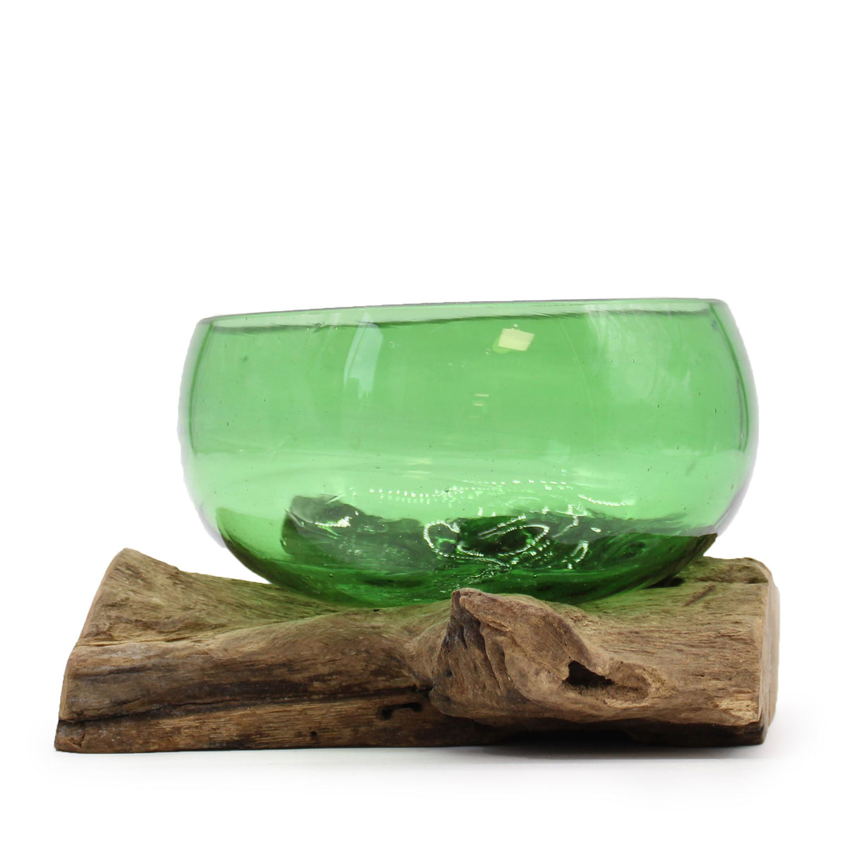 Recycled Beer Bottles - Wide Bowl on Wood product image