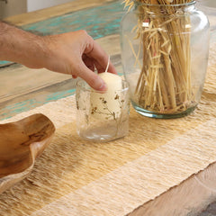 Natural Floral Glass - Straight Candle Holder - Margarita - (8x8cm) product image 9