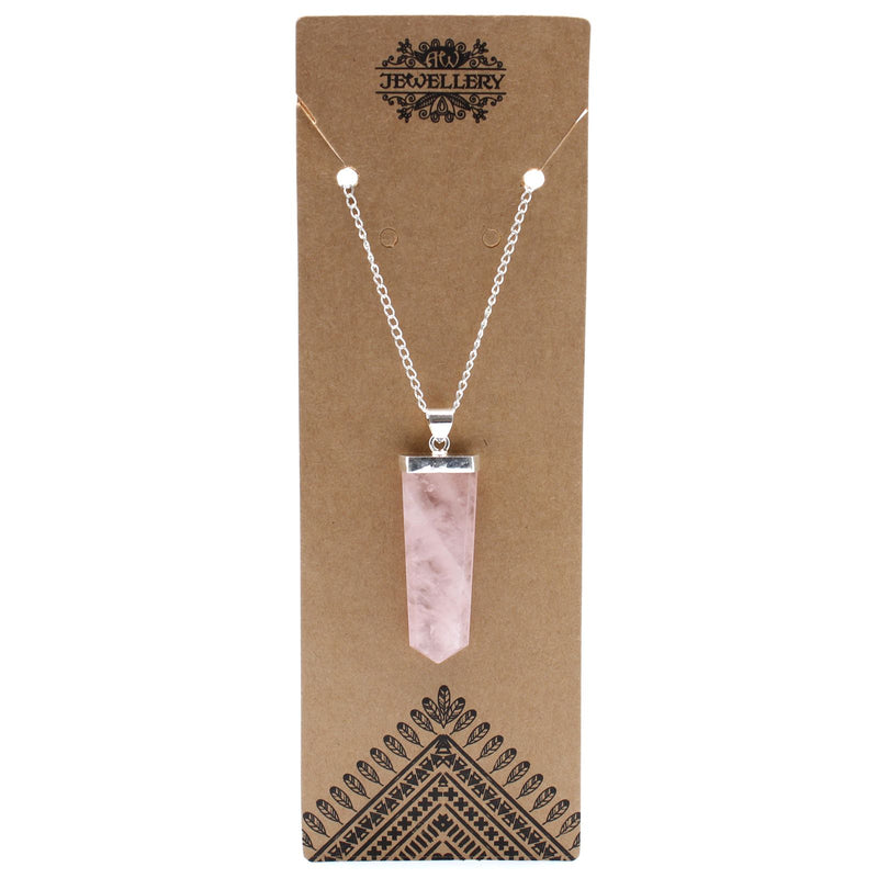 Gemstone Flat Pencil Pendant - Rose Quartz product image