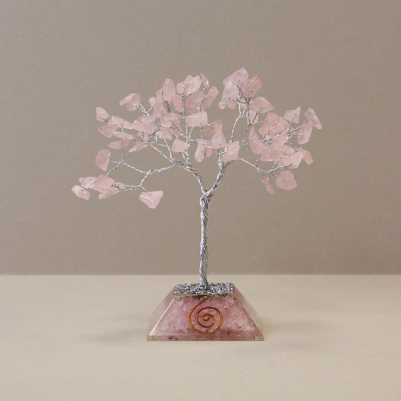 Gemstone Tree with Organite Base - 80 Stone - Rose Quartz product image