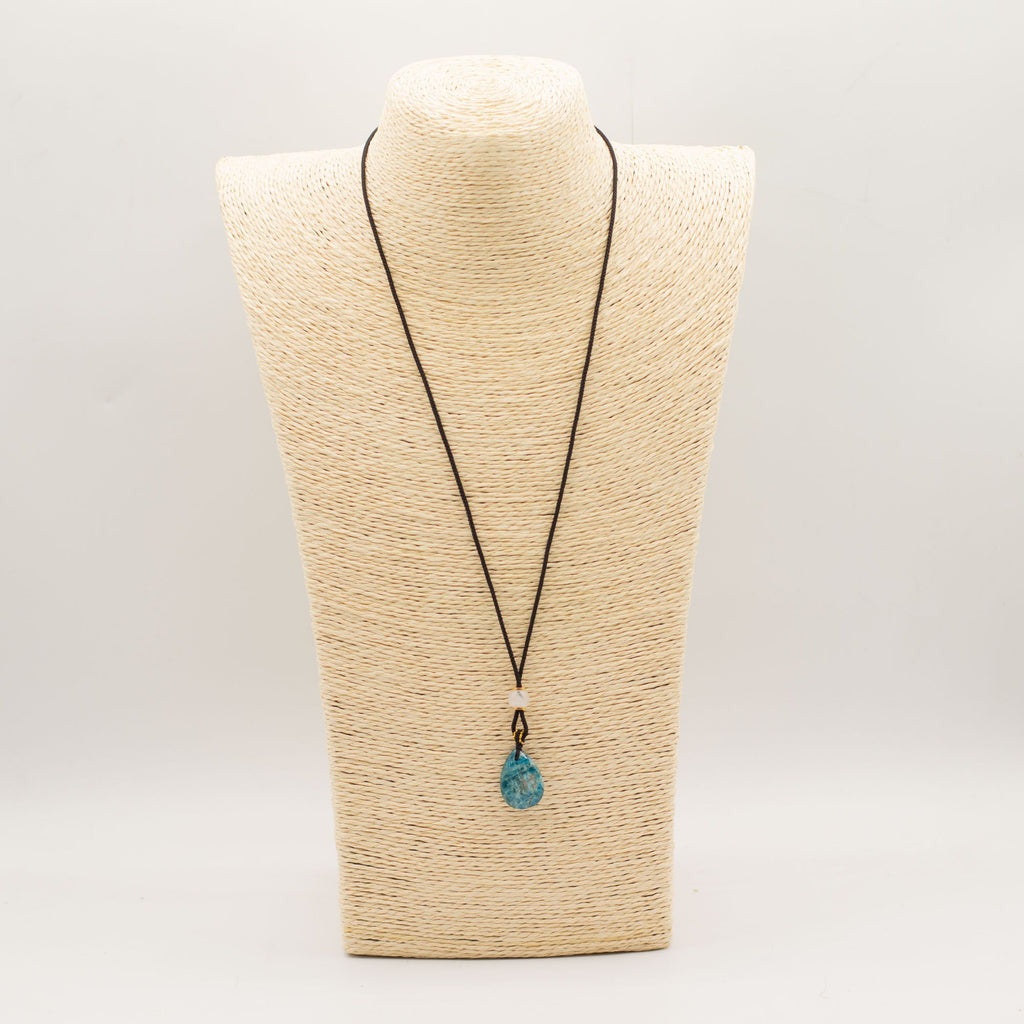 Cord Necklace Gemstone Pendant - Howlite Teardrop product image 3