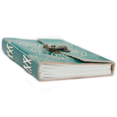 Leather Green Peace with Lock Notebook (7x5") product image 4