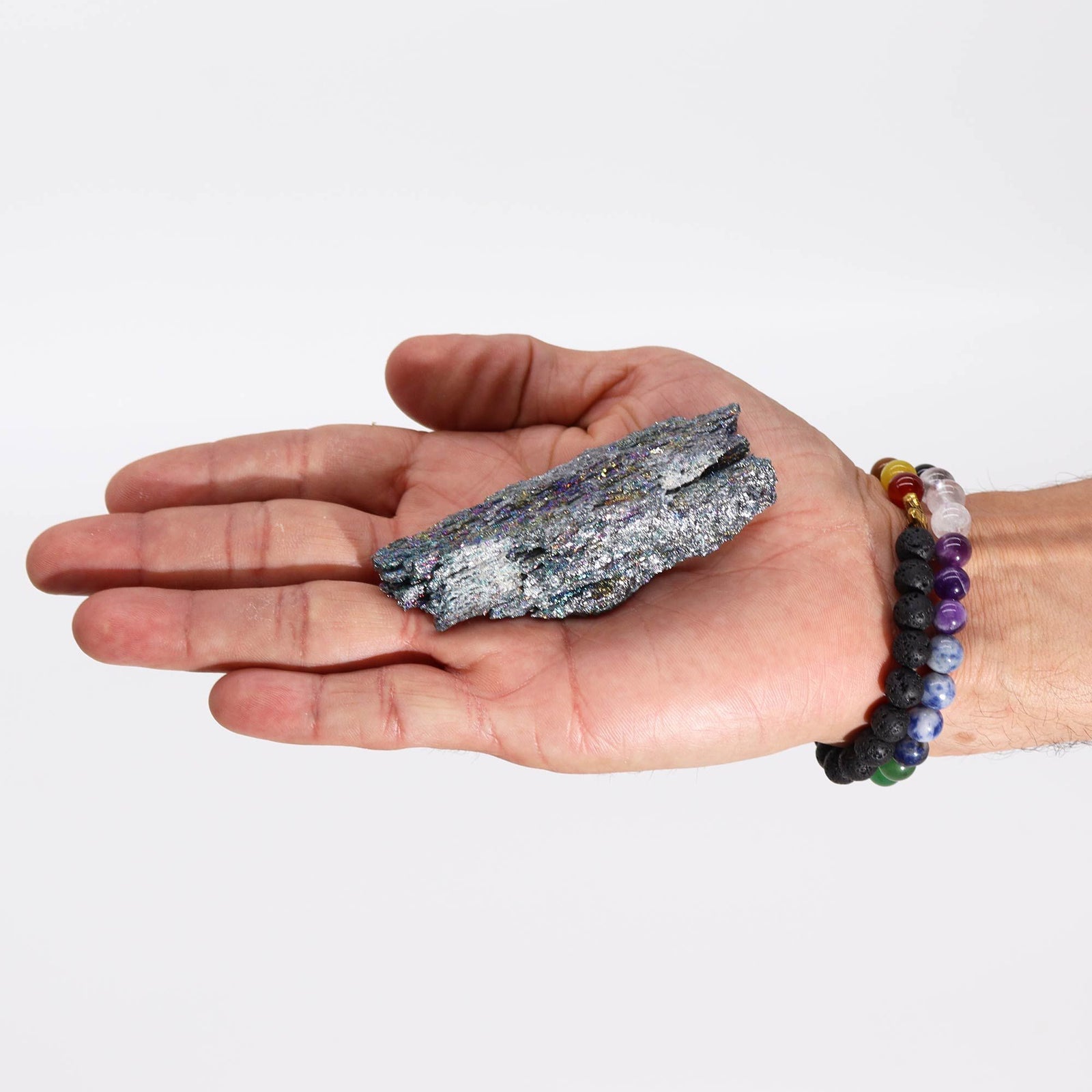 Enhanced Natural Titanium - Seven Colour Chakra Stone (approx 40-80gm 7-10cm) product image