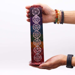 Soapstone Square Tower Incense Holder - 7 Charkras product image 2