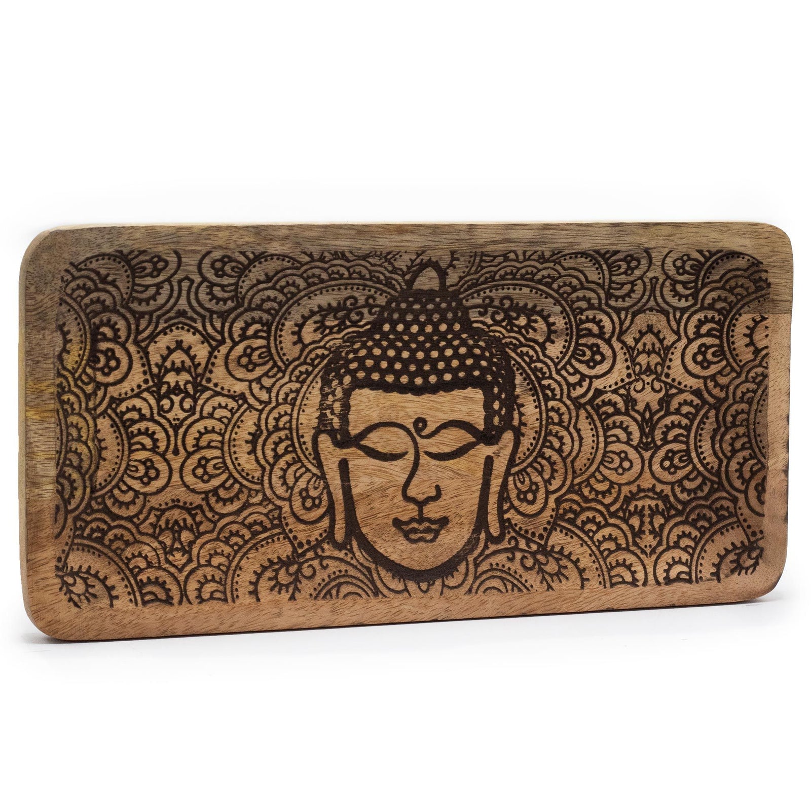 Long Tray 30x15x2.5cm - Buddha Face Black Engraved product image