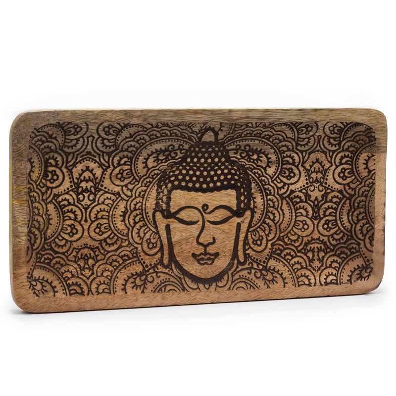 Long Tray 30x15x2.5cm - Buddha Face Black Engraved product image