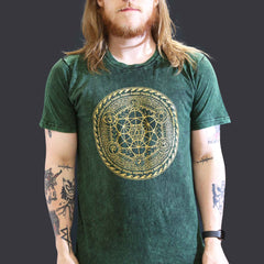 Nomad Sari Stonewashed Cotton T-Shirt – Chakra – Green – Large product image