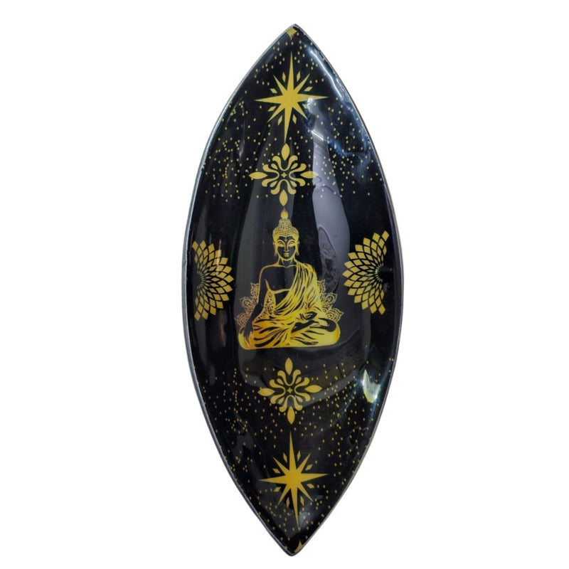 Enamel Incense Bowl - Aluminum - Gold & Black Buddha product image