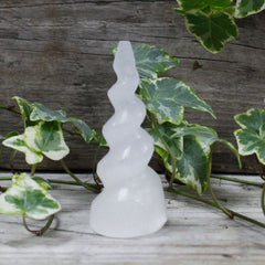 Selenite Spiral Unicorn Horn Tower - 10 cm product image 5