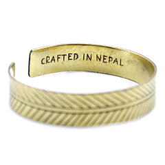 Brass Tibetan Bracelet - Wide Tribal Leaf product image 3