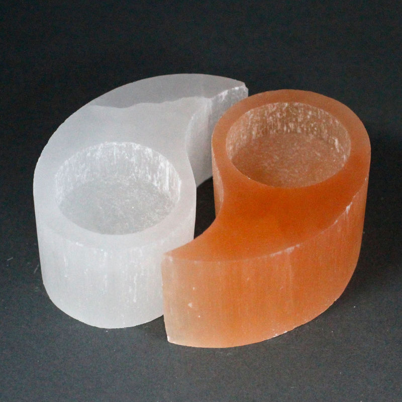 Selenite Ying Yang Candle Holder product image