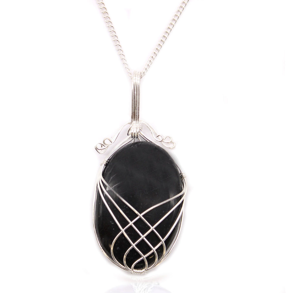 Swirl Wrapped Gemstone Necklace - Black Onyx product image 2