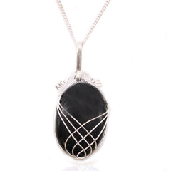 Swirl Wrapped Gemstone Necklace - Black Onyx product image 2