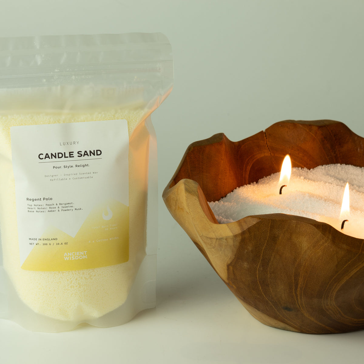 Fragranced Candle Sand - Taupe Orange - Cobalt - 300g - product image 10