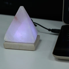 Quality USB Pyramid WHITE Salt Lamp - 9 cm (multi) product image 3