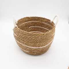 Cotton & Seagrass Large Baskets – Natural Stripes – Set of 3 product image 3