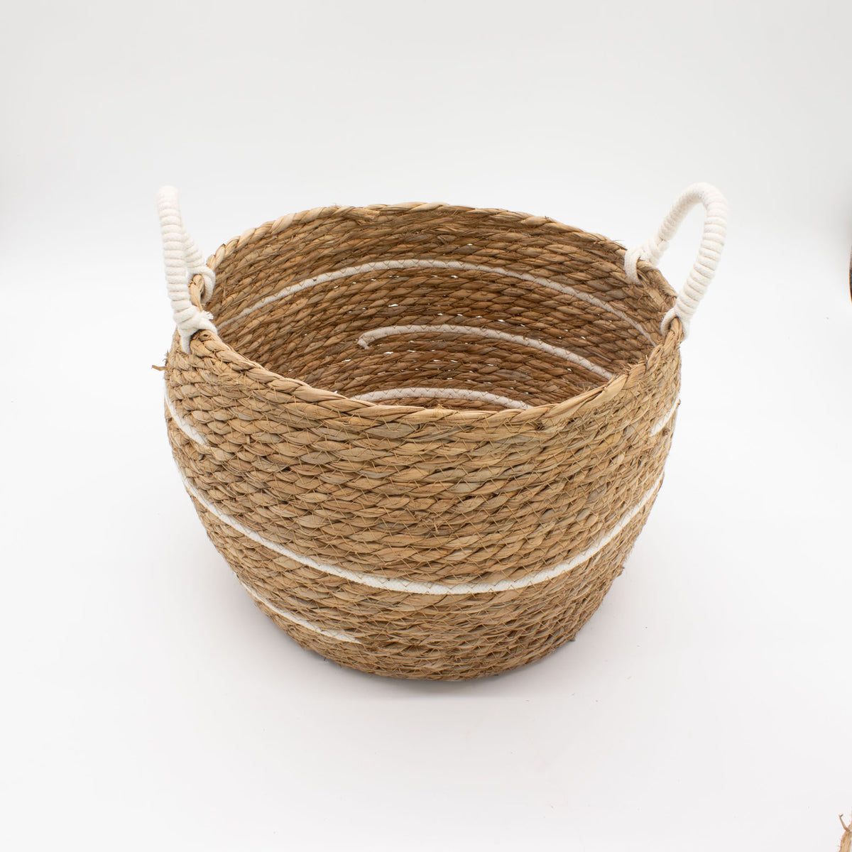 Cotton & Seagrass Large Baskets – Natural Stripes – Set of 3 product image 3