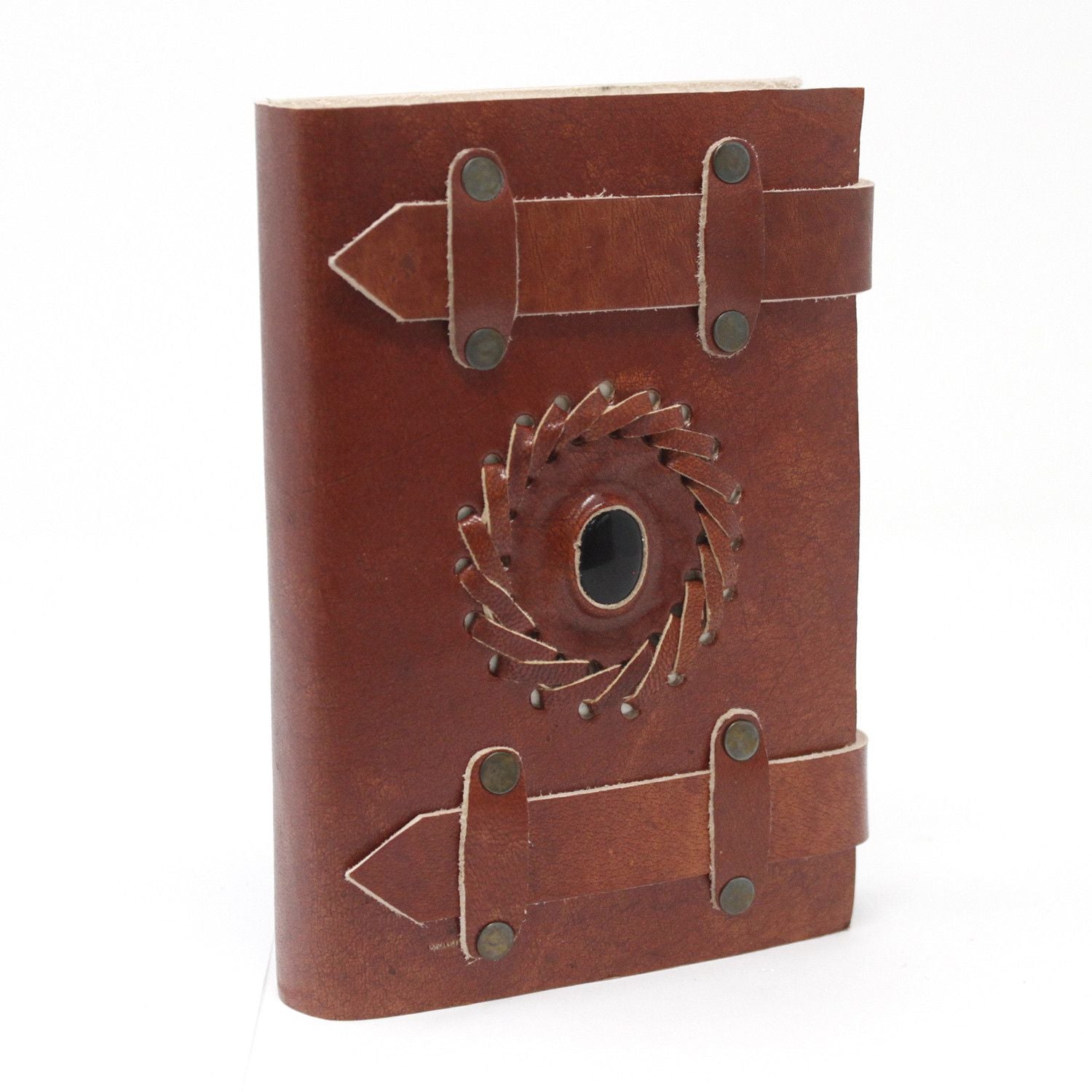 Leather Black Onyx with Belts Notebook (6x4") product image