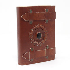 Leather Black Onyx with Belts Notebook (6x4") product image