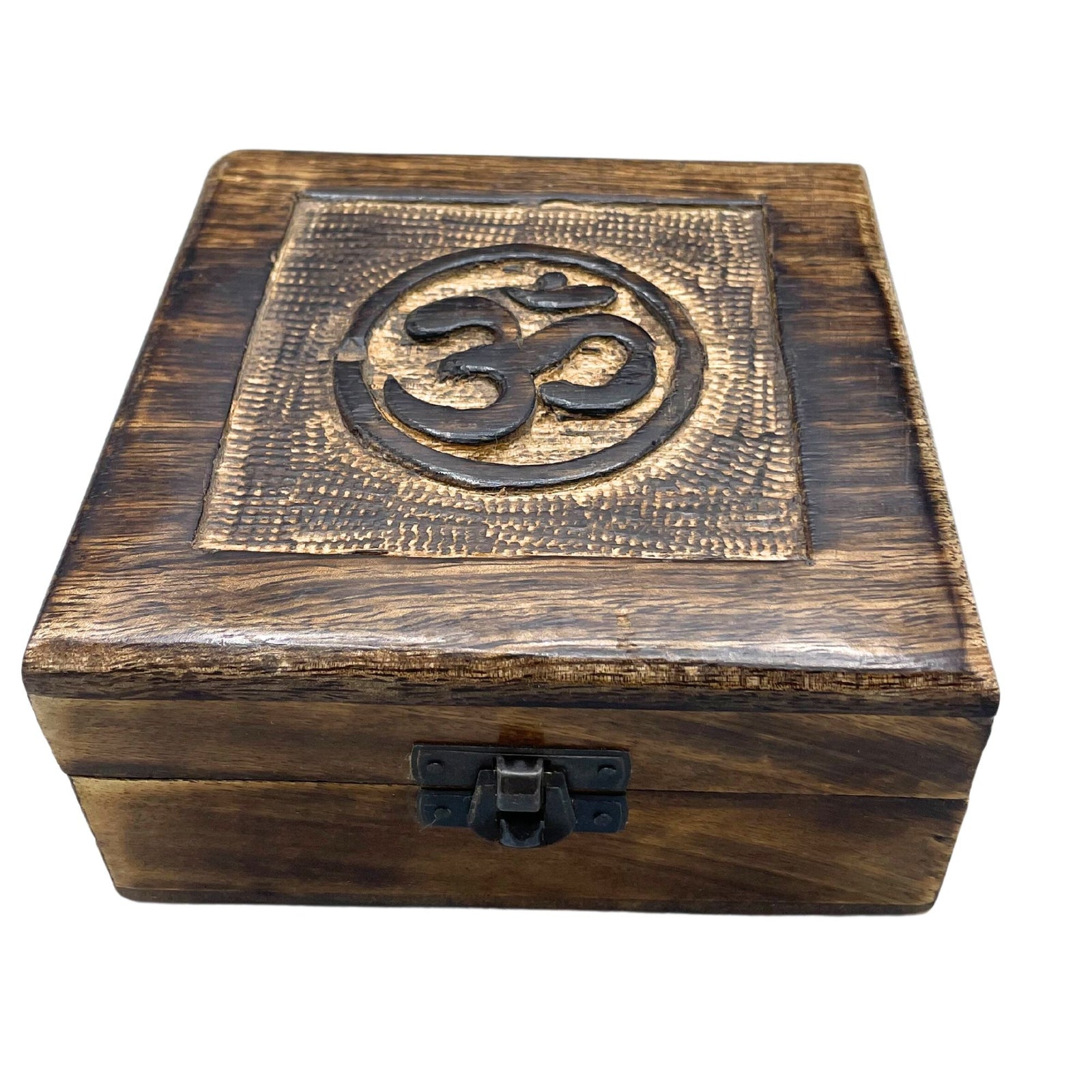 Square Wooden Keepsake Box 13x13x6cm - Om product image