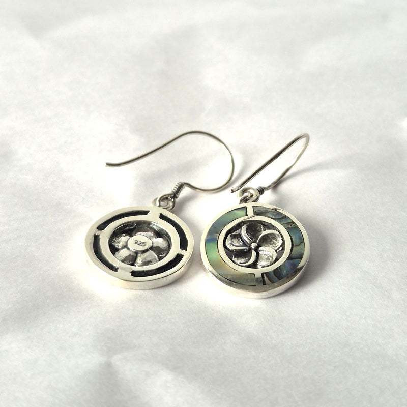 Shell & Silver Earrings - Frangipani - Abalone product image