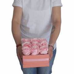 Soap Flower Gift Bouquet - 13 Pink Roses - Heart product image 11