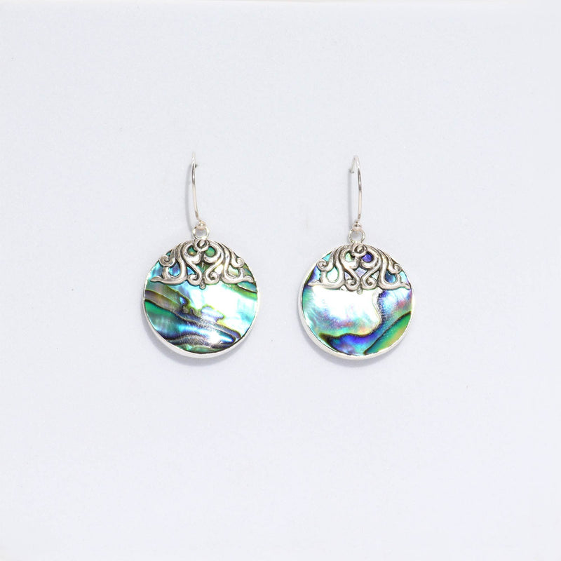 Shell & Silver Earrings - Classic Disc - Abalone product image