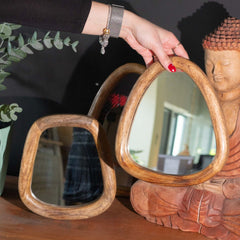 Set of 3 Pebble Shaped Mirrors - Dark Brown Finish product image 4