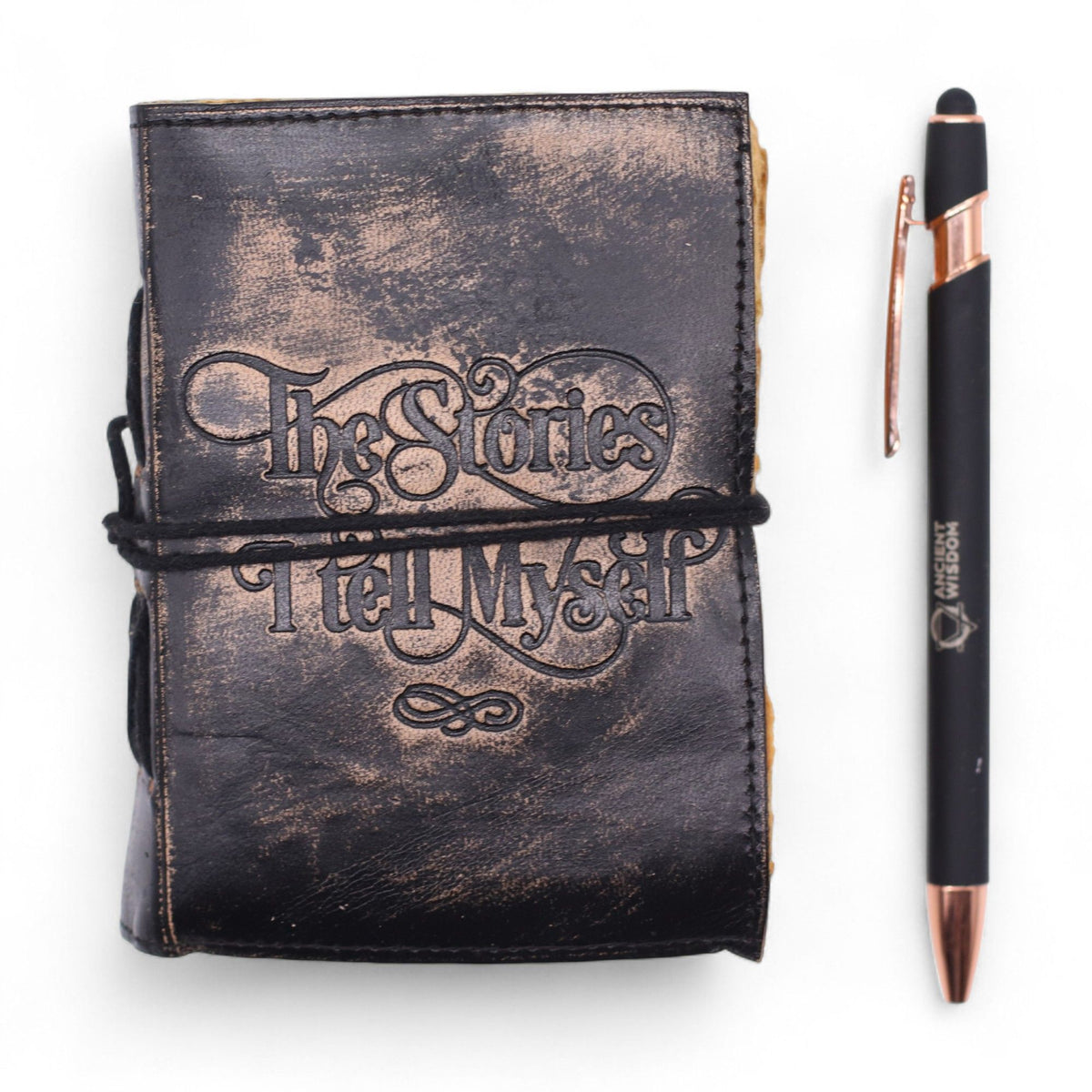 Fat Deckled Edge Leather Notebooks (5x3.5") - The Stories I Tell Myself product image 5