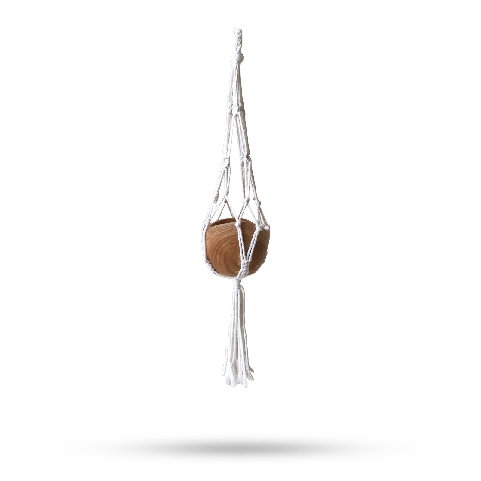 Macrame Pot Holder Classic - Natural Lrg pot product image