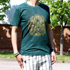 Nomad Sari Stonewashed Cotton T-Shirt – Hamsa – Green – Medium product image 2