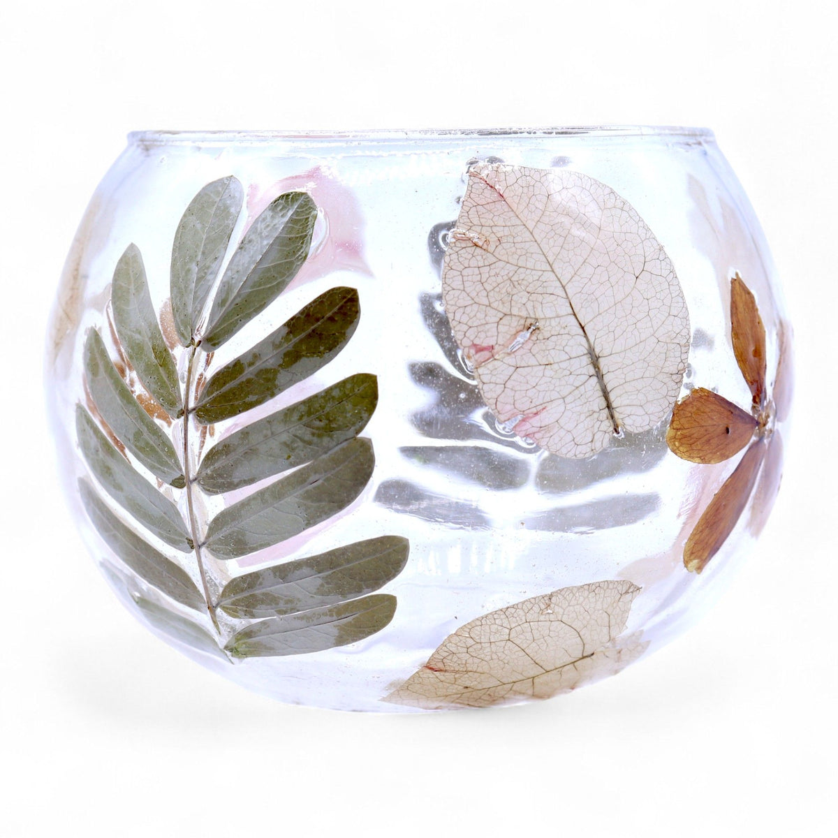 Natural Floral Glass - Bowl Candle Holder - Primavera - (8x10cm) product image 2
