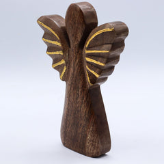 Large Mango Wood Angel - Gold Decor product image 3
